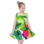 Watercolor Flowers Leaves Foliage Nature Floral Spring Kids  Summer Dress