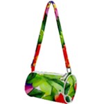 Watercolor Flowers Leaves Foliage Nature Floral Spring Mini Cylinder Bag