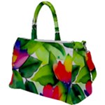 Watercolor Flowers Leaves Foliage Nature Floral Spring Duffel Travel Bag