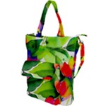 Watercolor Flowers Leaves Foliage Nature Floral Spring Shoulder Tote Bag