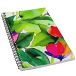 Watercolor Flowers Leaves Foliage Nature Floral Spring 5.5  x 8.5  Notebook