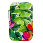 Watercolor Flowers Leaves Foliage Nature Floral Spring Waist Pouch (Small)