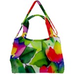 Watercolor Flowers Leaves Foliage Nature Floral Spring Double Compartment Shoulder Bag