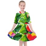 Watercolor Flowers Leaves Foliage Nature Floral Spring Kids  All Frills Chiffon Dress