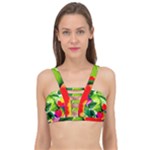 Watercolor Flowers Leaves Foliage Nature Floral Spring Cage Up Bikini Top