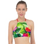 Watercolor Flowers Leaves Foliage Nature Floral Spring Halter Bikini Top