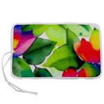 Watercolor Flowers Leaves Foliage Nature Floral Spring Pen Storage Case (M)