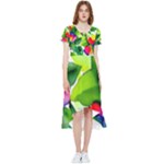 Watercolor Flowers Leaves Foliage Nature Floral Spring High Low Boho Dress