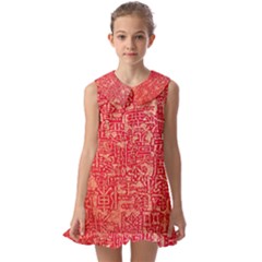 Kids  Pilgrim Collar Ruffle Hem Dress 