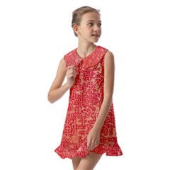 Kids  Pilgrim Collar Ruffle Hem Dress 