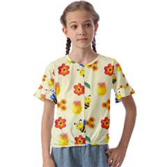 Kids  Cuff Sleeve Scrunch Bottom T-Shirt 