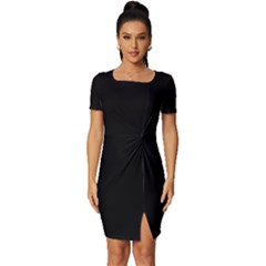 Fitted Knot Split End Bodycon Dress 