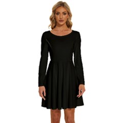 Long Sleeve Wide Neck Velvet Dress 