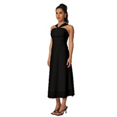 Sleeveless Cross Front Cocktail Midi Chiffon Dress 