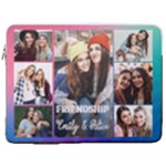 Personalized 7 Photo Friendship Name Any Text Laptop Sleeve Case with Pocket 17  Vertical Laptop Sleeve Case With Pocket