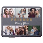 Personalized 6 Photo Friend Name Laptop Sleeve Case with Pocket 17  Vertical Laptop Sleeve Case With Pocket