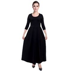 Quarter Sleeve Maxi Velour Dress 