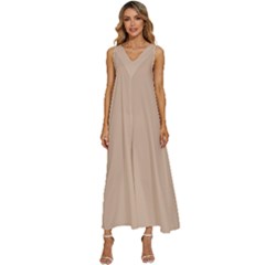 V-Neck Sleeveless Wide Leg Pants Overalls 