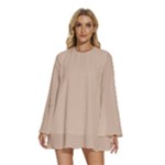 Fantastico Original Round Neck Long Sleeve Bohemian Style Chiffon Mini Dress