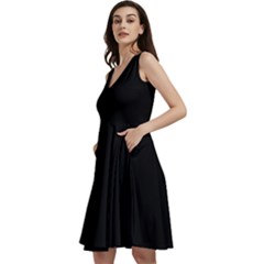 Sleeveless V-Neck Skater Dress with Pockets 