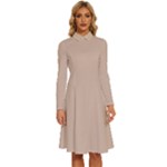 Fantastico Original Long Sleeve Shirt Collar A-Line Dress