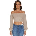 Fantastico Original Long Sleeve Crinkled Weave Crop Top