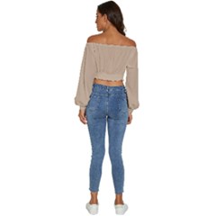 Long Sleeve Crinkled Weave Crop Top 