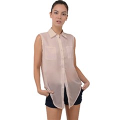 Sleeveless Chiffon Button Shirt 