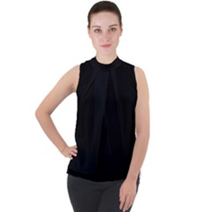 Mock Neck Chiffon Sleeveless Top 