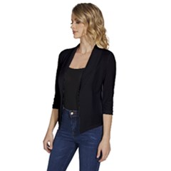 Women s Draped Front 3/4 Sleeve Shawl Collar Jacket 