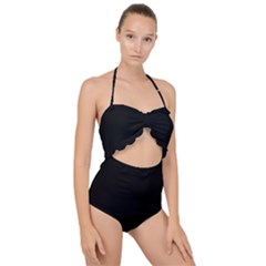 Scallop Top Cut Out Swimsuit 