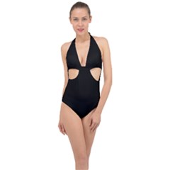 Halter Front Plunge Swimsuit 