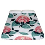 Flowers Hydrangeas Fitted Sheet (Queen Size)