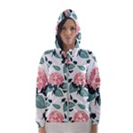 Flowers Hydrangeas Women s Hooded Windbreaker