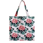 Flowers Hydrangeas Zipper Grocery Tote Bag