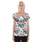 Flowers Hydrangeas Cap Sleeve Top