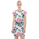 Flowers Hydrangeas Cap Sleeve Bodycon Dress