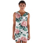 Flowers Hydrangeas Wrap Front Bodycon Dress