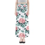 Flowers Hydrangeas Full Length Maxi Skirt