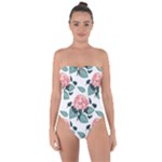 Flowers Hydrangeas Tie Back One Piece Swimsuit