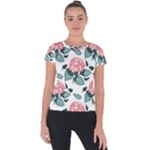 Flowers Hydrangeas Short Sleeve Sports Top 