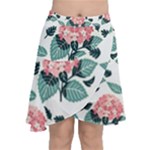 Flowers Hydrangeas Chiffon Wrap Front Skirt