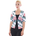 Flowers Hydrangeas Cropped Button Cardigan