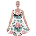 Flowers Hydrangeas Velvet Skater Dress