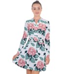 Flowers Hydrangeas Long Sleeve Panel Dress