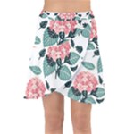 Flowers Hydrangeas Wrap Front Skirt