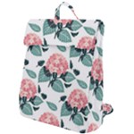 Flowers Hydrangeas Flap Top Backpack