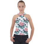 Flowers Hydrangeas Cross Neck Velour Top