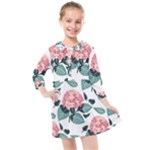 Flowers Hydrangeas Kids  Quarter Sleeve Shirt Dress