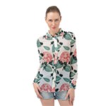 Flowers Hydrangeas Long Sleeve Chiffon Shirt